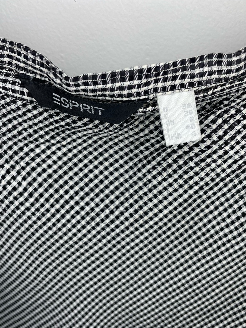 Esprit Vintage Y2K Style Gingham Black and White Checked A-Line Mini Skirt - Picture 4 of 9